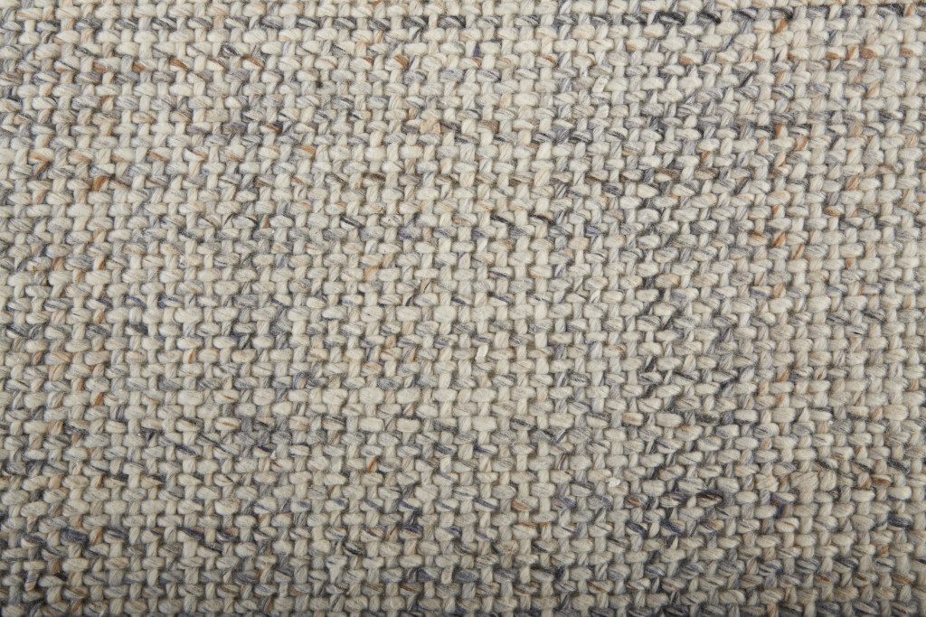 10" X 14" Beige and Gray Hand Woven Area Rug