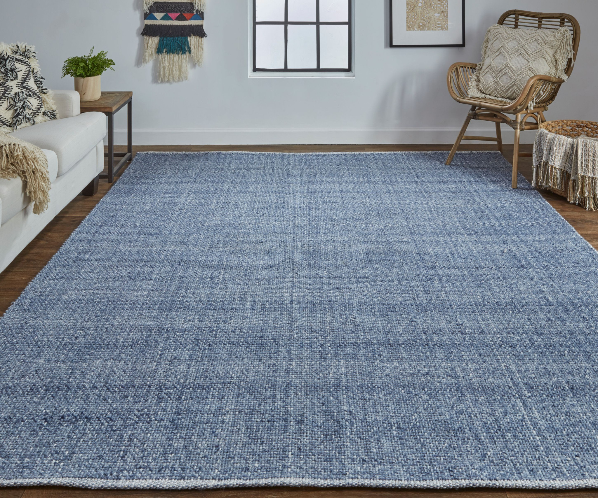 5" X 8" Blue Hand Woven Area Rug