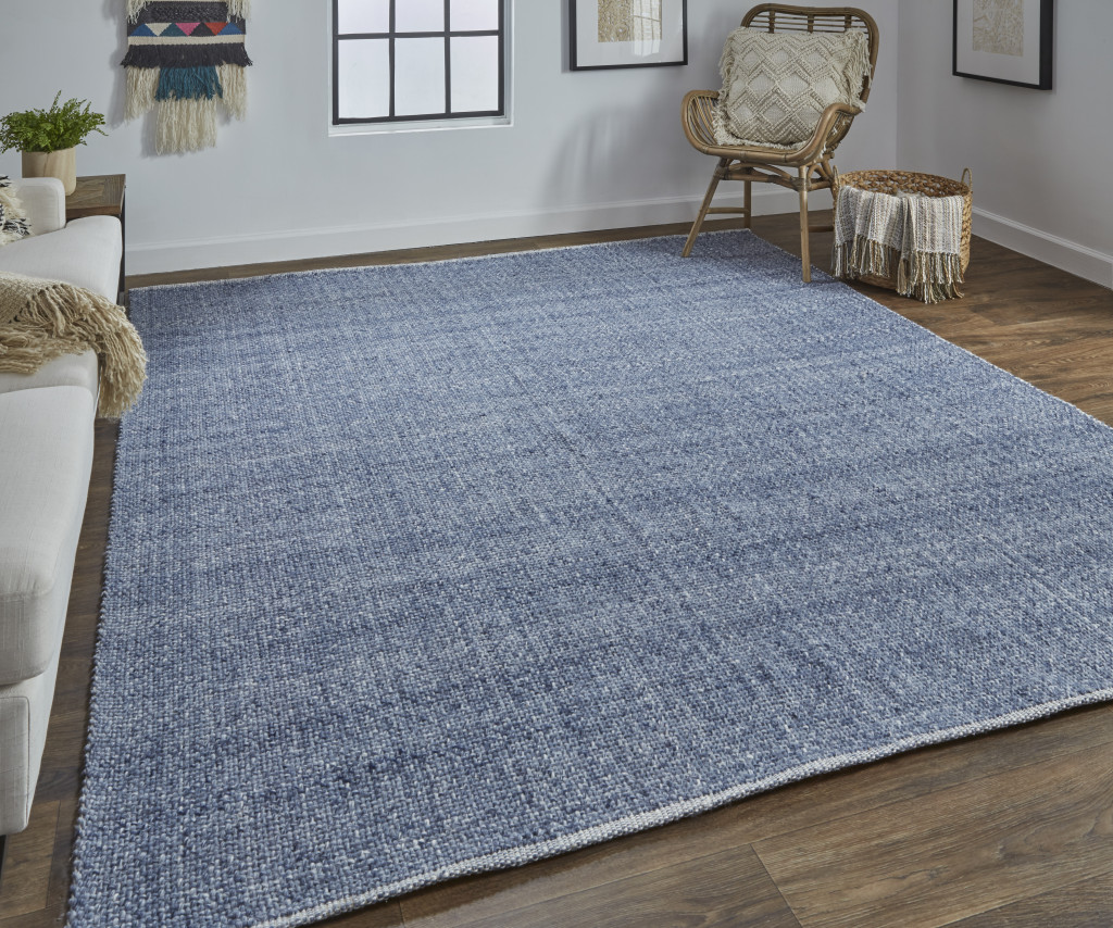 8" X 10" Blue Hand Woven Area Rug
