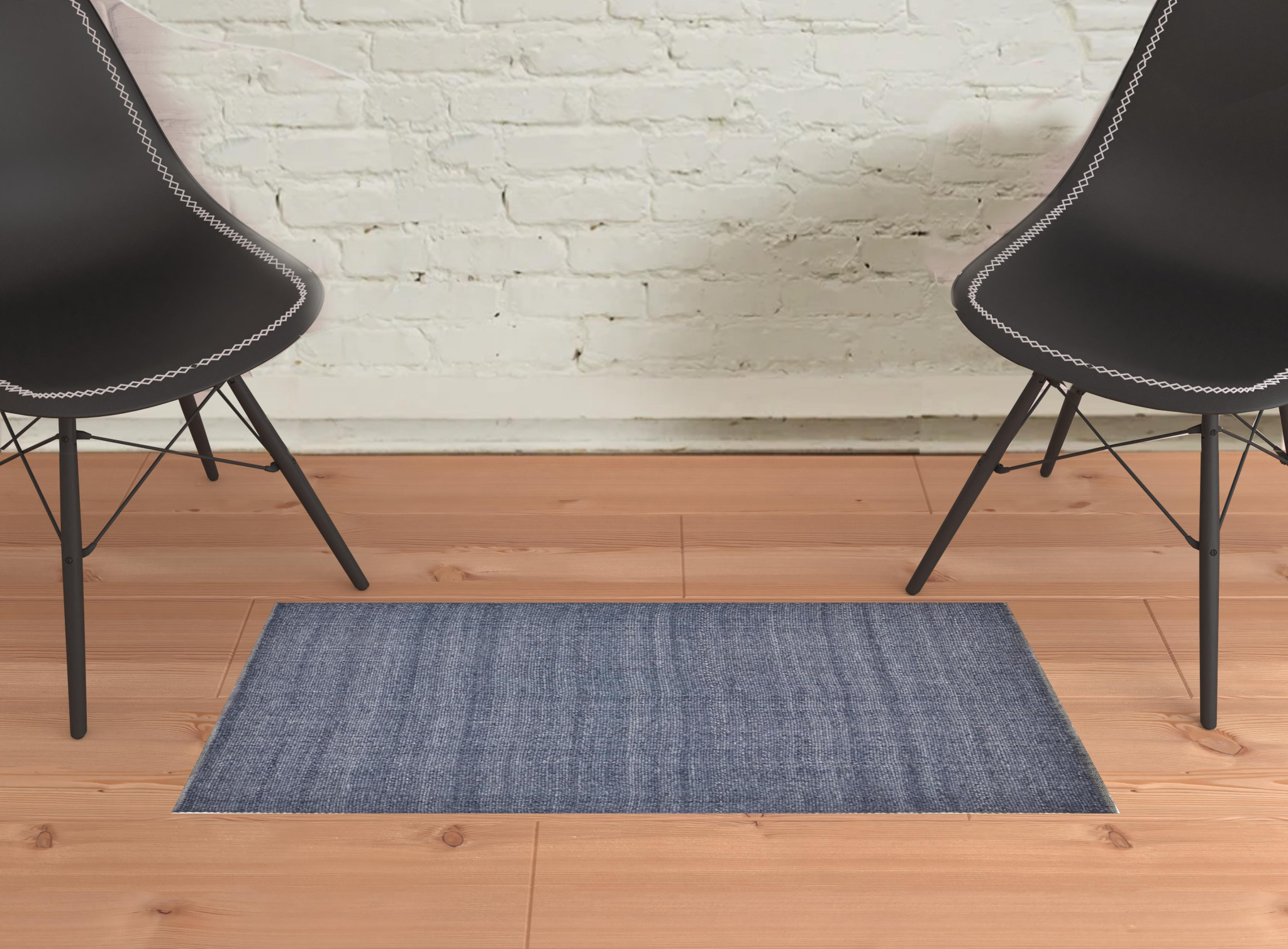 2" X 3" Blue Hand Woven Area Rug