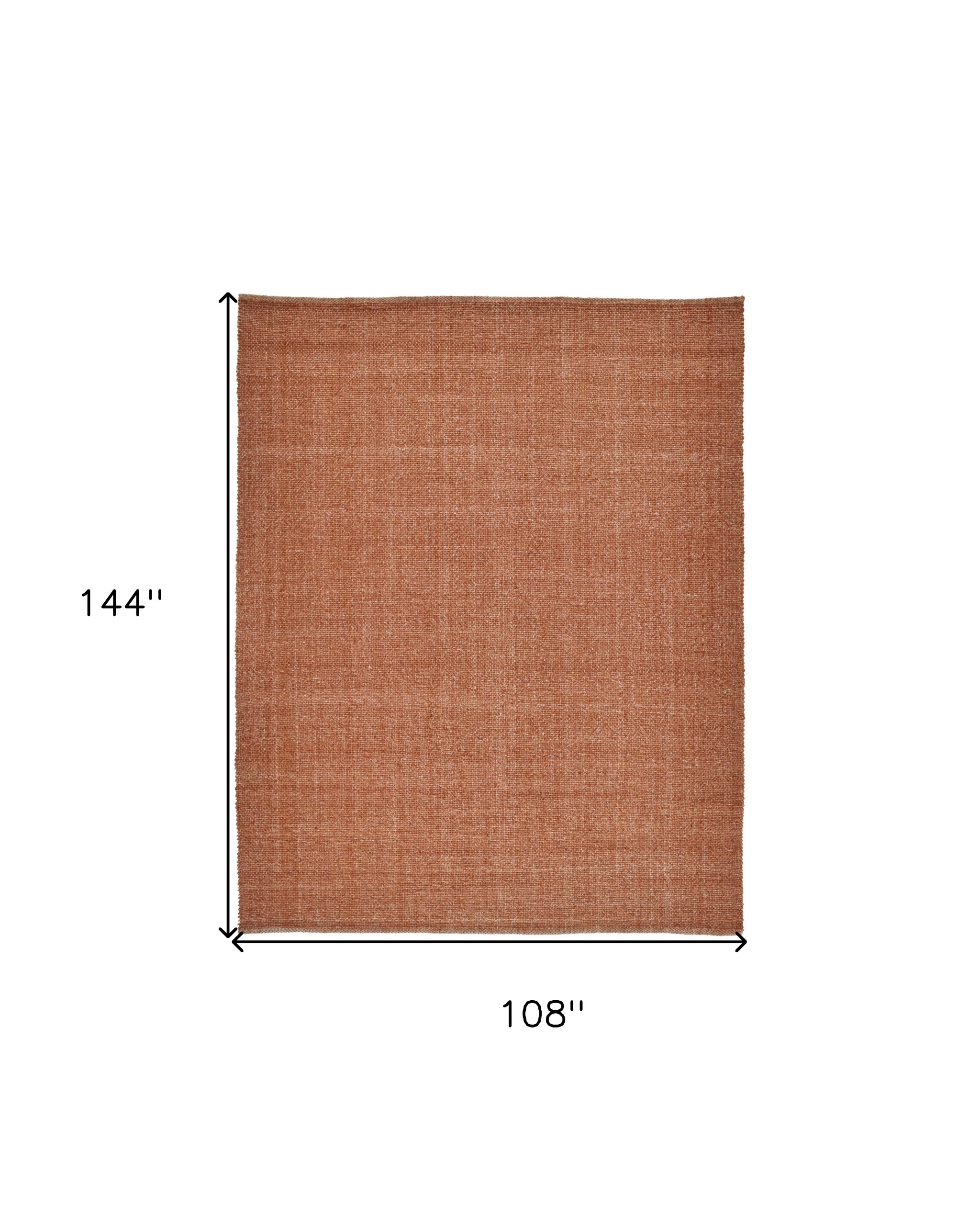 9" X 12" Orange Hand Woven Area Rug