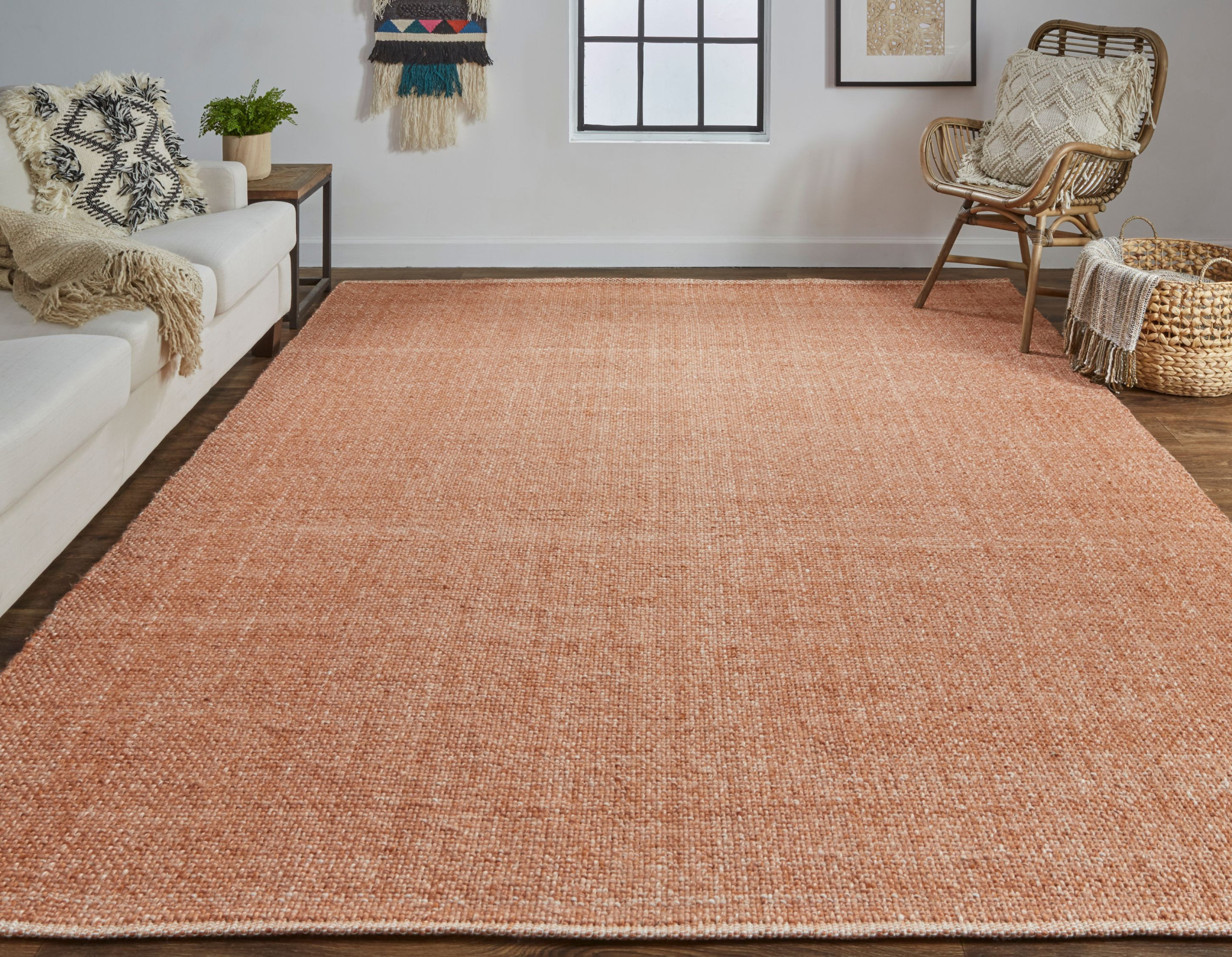2" X 3" Orange Hand Woven Area Rug