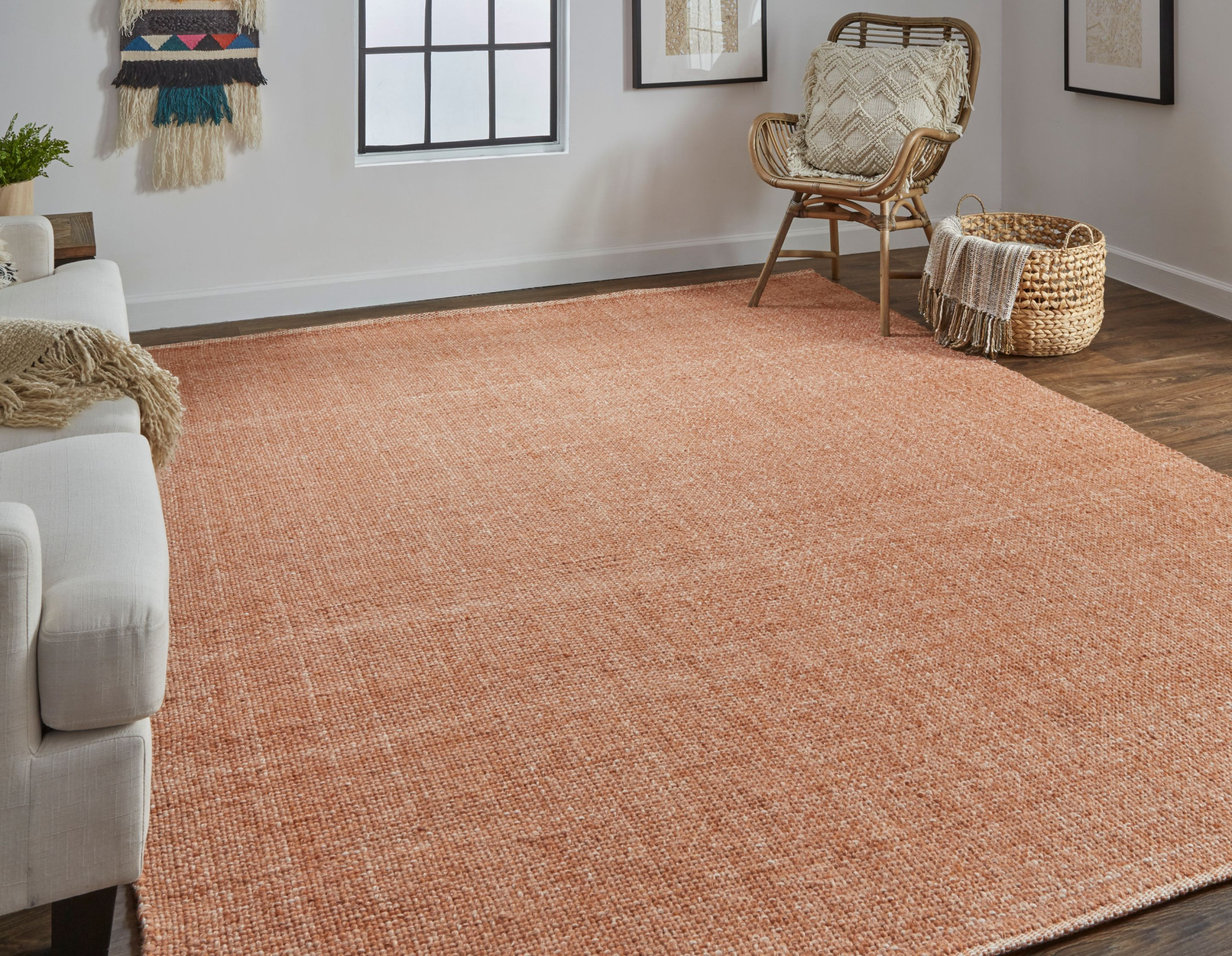 2" X 3" Orange Hand Woven Area Rug