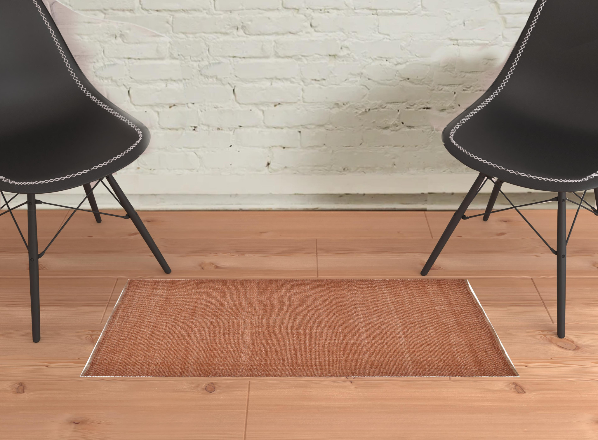 2" X 3" Orange Hand Woven Area Rug