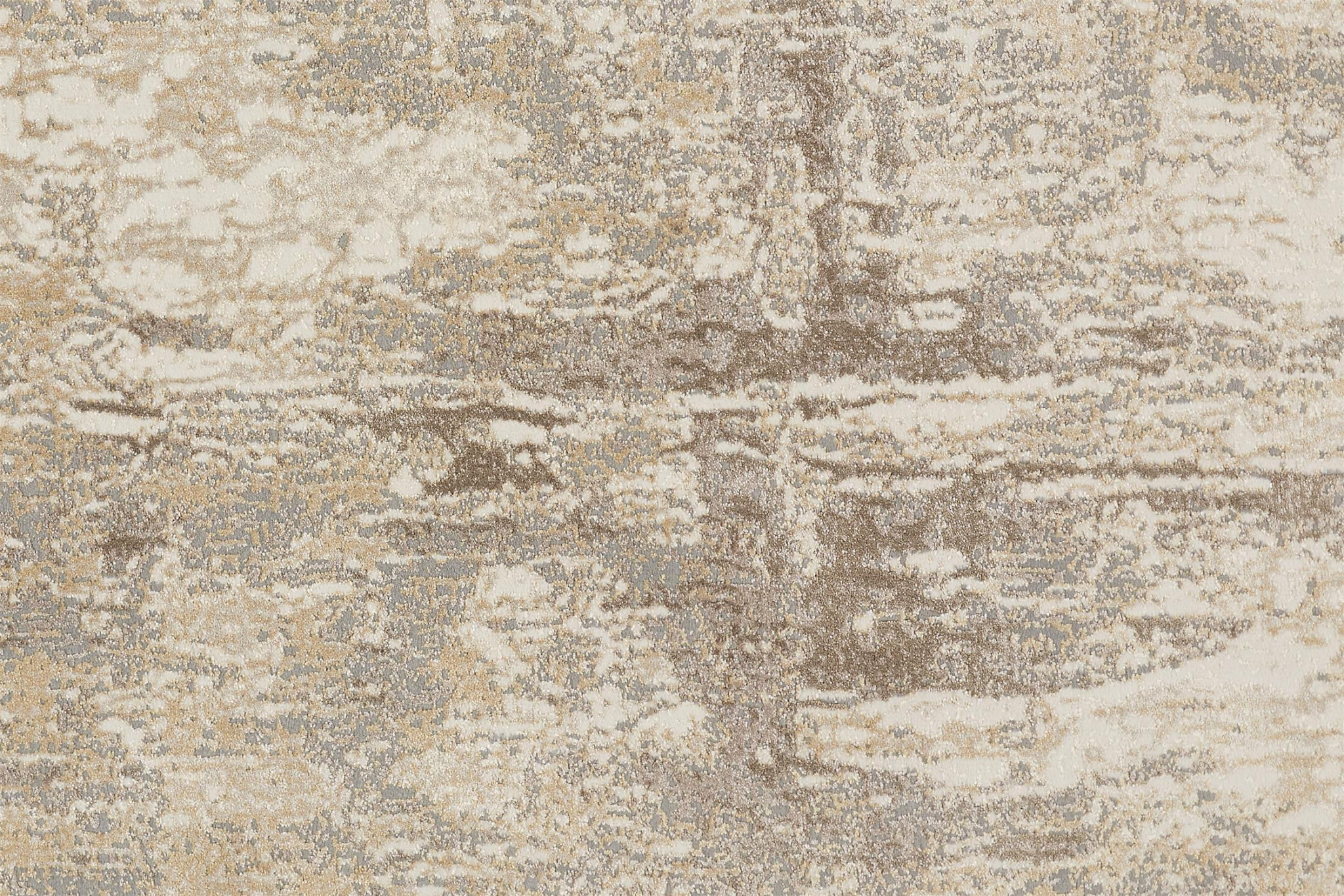 4" X 6" Tan and Ivory Abstract Non Skid Area Rug