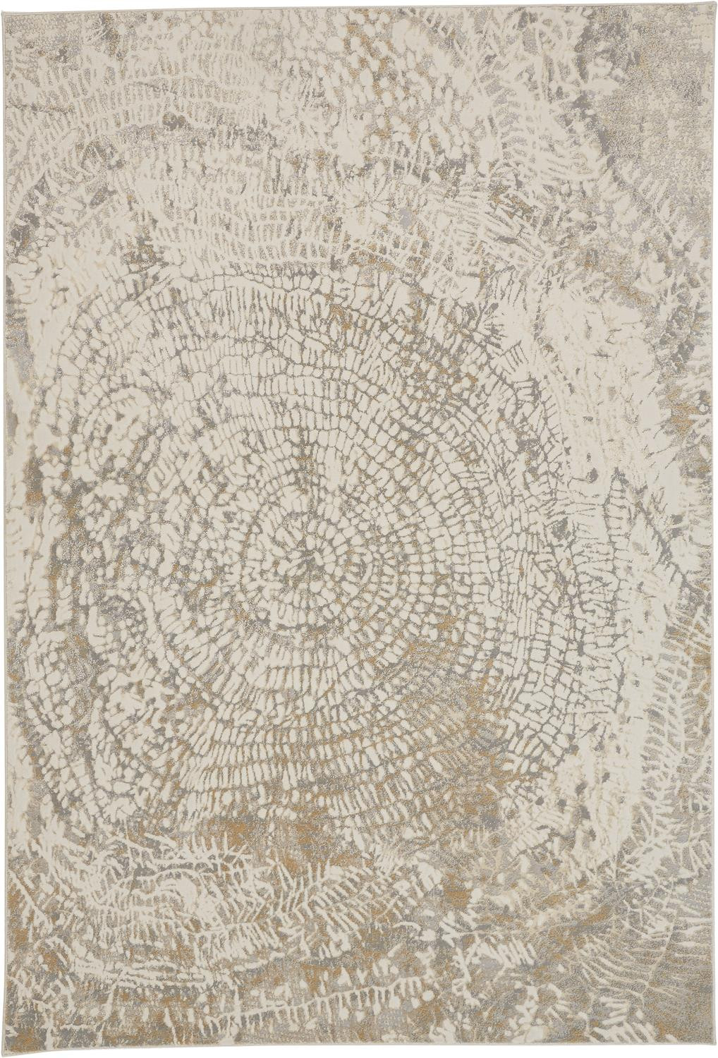 5' X 8' Ivory Tan And Gray Abstract Area Rug-514696-1