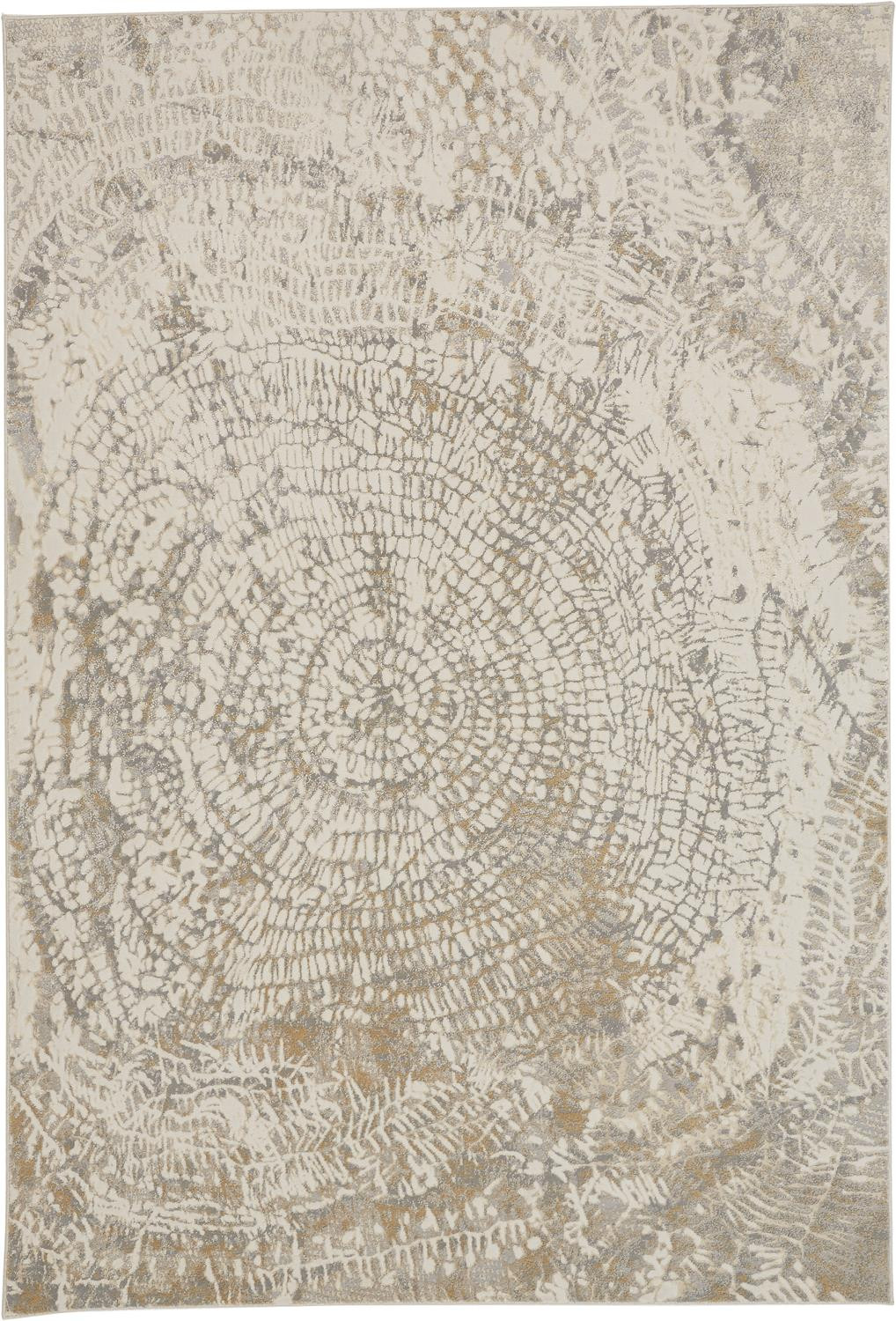 9' X 12' Ivory Tan And Gray Abstract Area Rug-514698-1