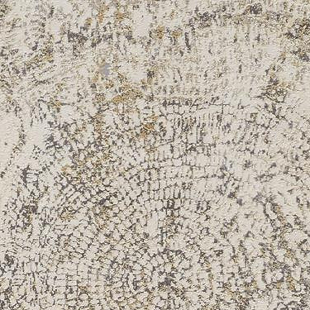 8" Brown and Ivory Abstract Distressed Runner Rug
