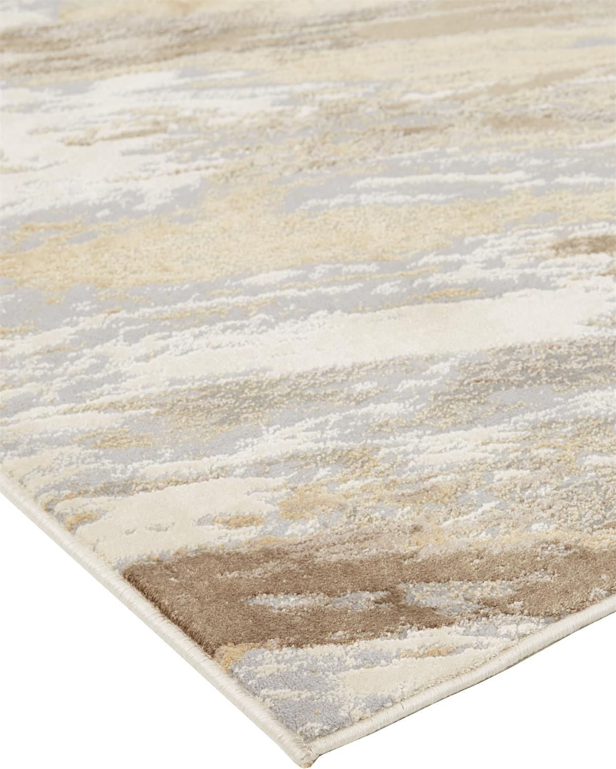 5" X 8" Brown and Ivory Abstract Non Skid Area Rug