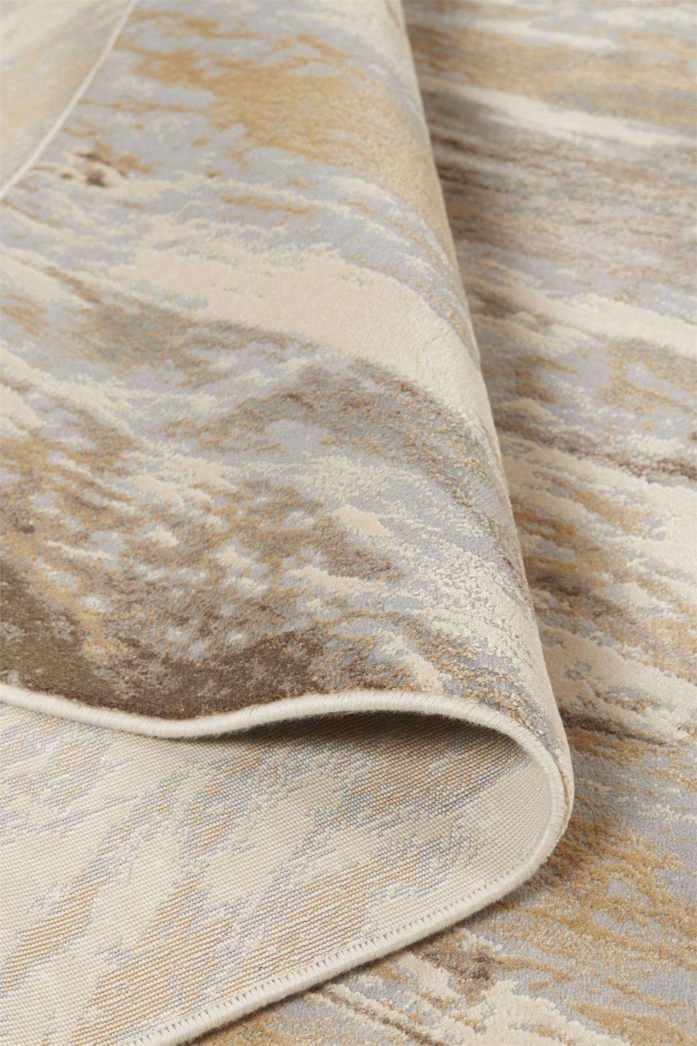 5" X 8" Brown and Ivory Abstract Non Skid Area Rug