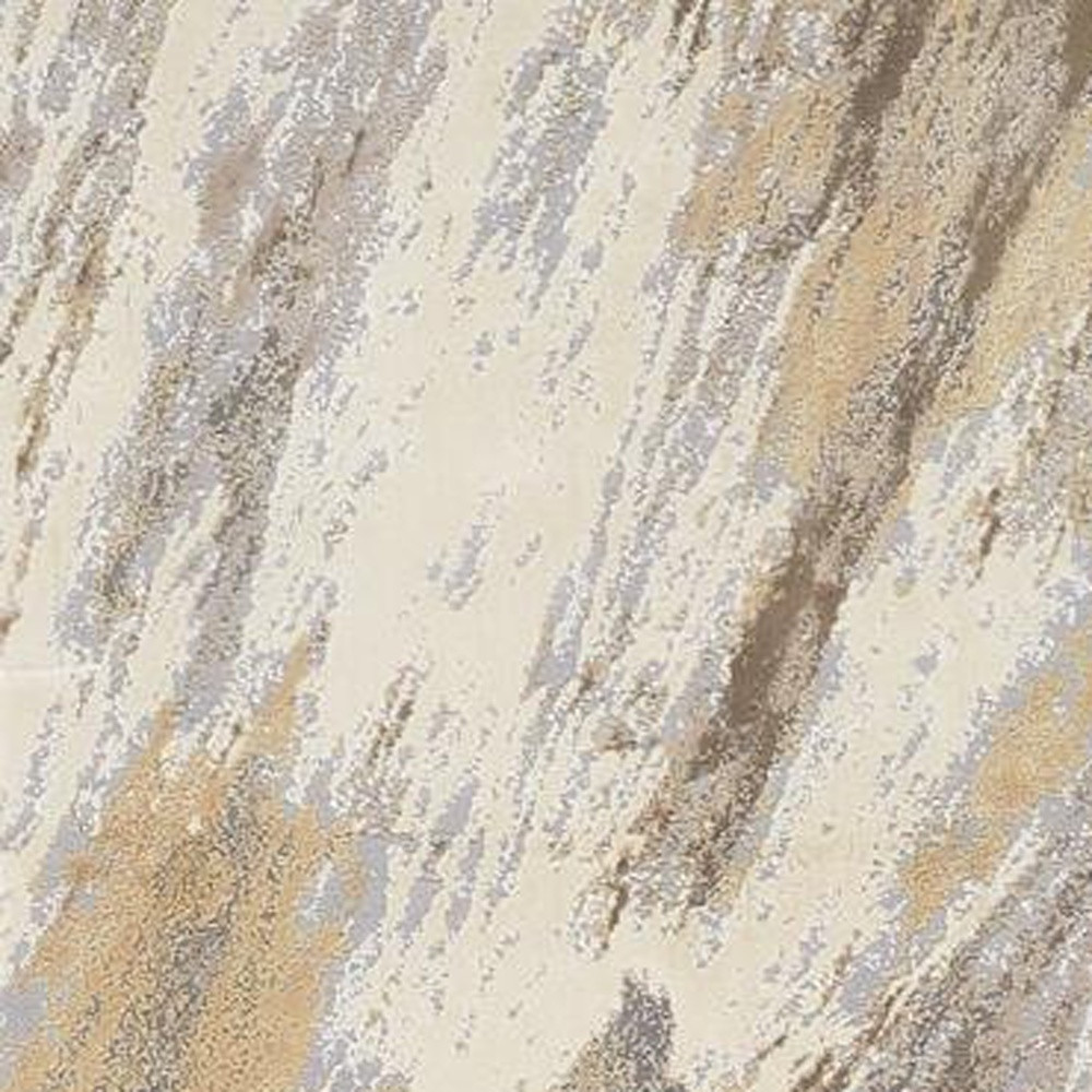 8" Brown and Ivory Abstract Distressed Runner Rug