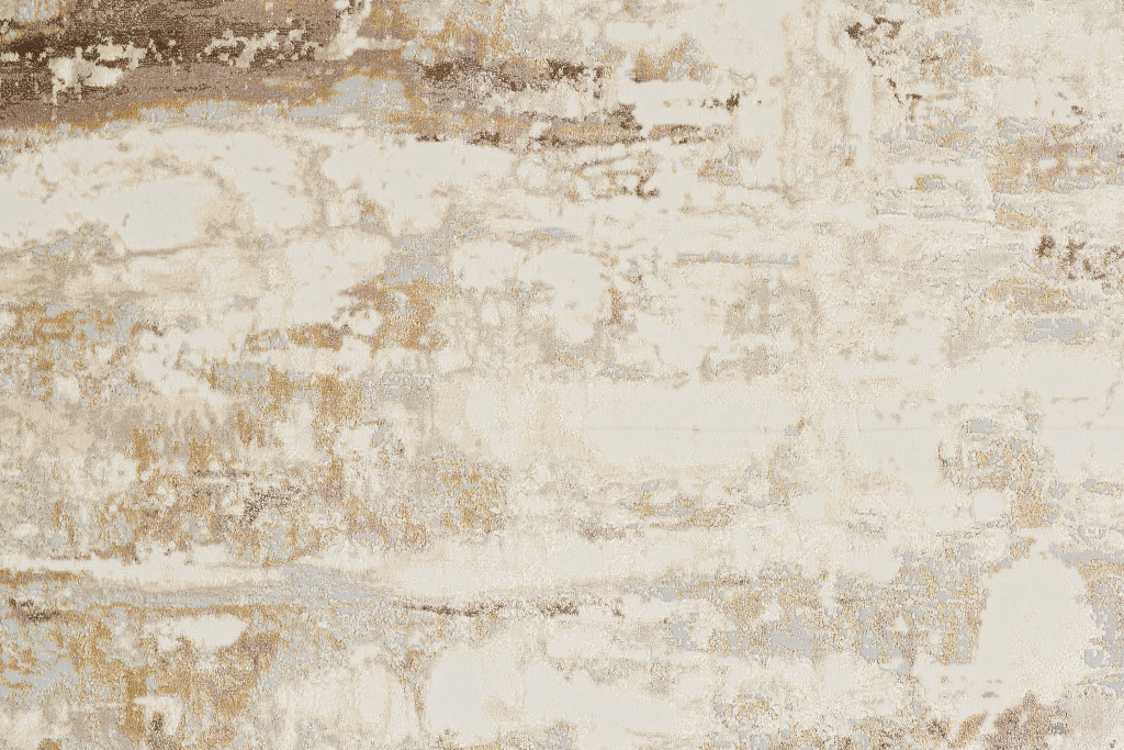 4" X 6" Tan Ivory And Gray Abstract Area Rug