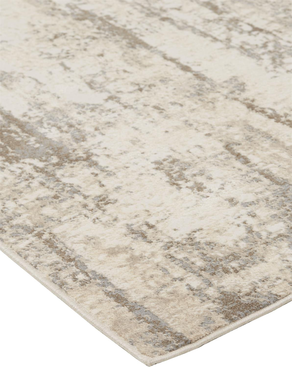 4" X 6" Brown and Ivory Abstract Non Skid Area Rug