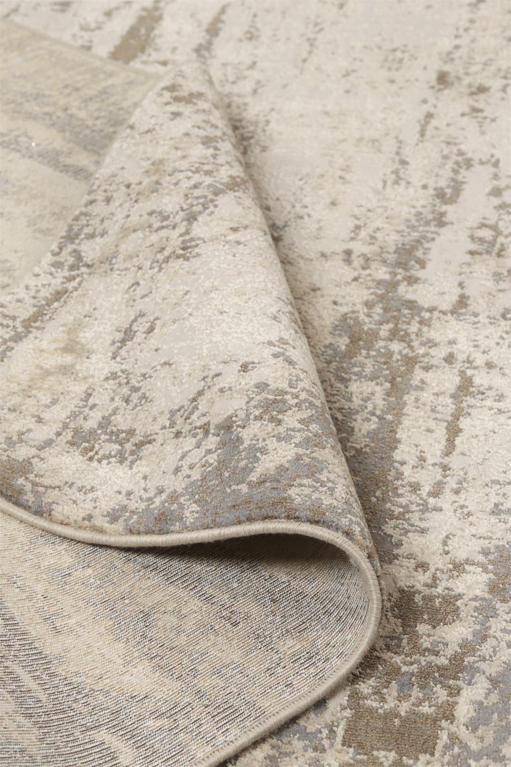 4" X 6" Brown and Ivory Abstract Non Skid Area Rug