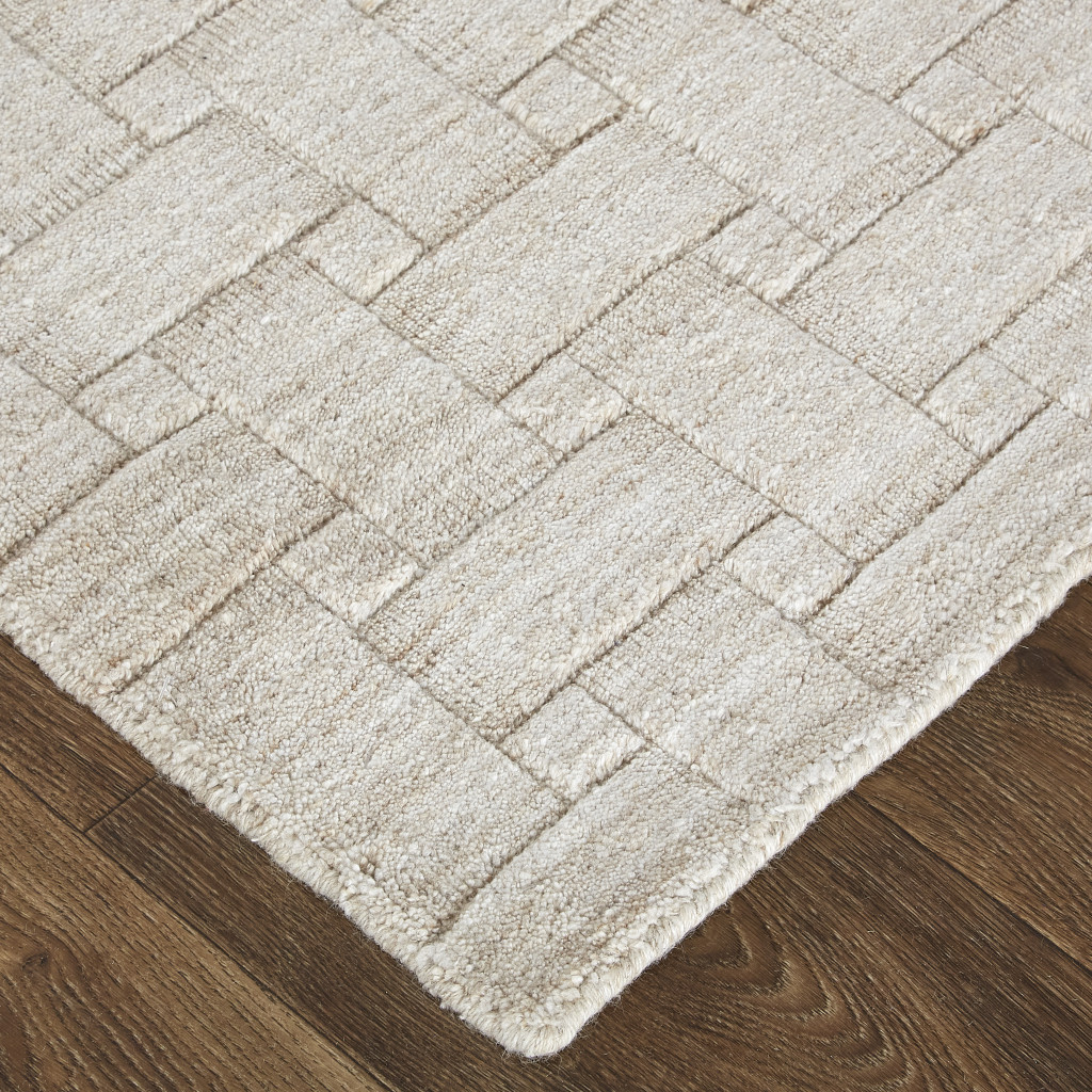 4 X 6 Ivory Striped Hand Woven Area Rug