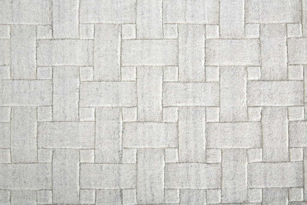 2 X 3 White And Silver Striped Hand Woven Area Rug