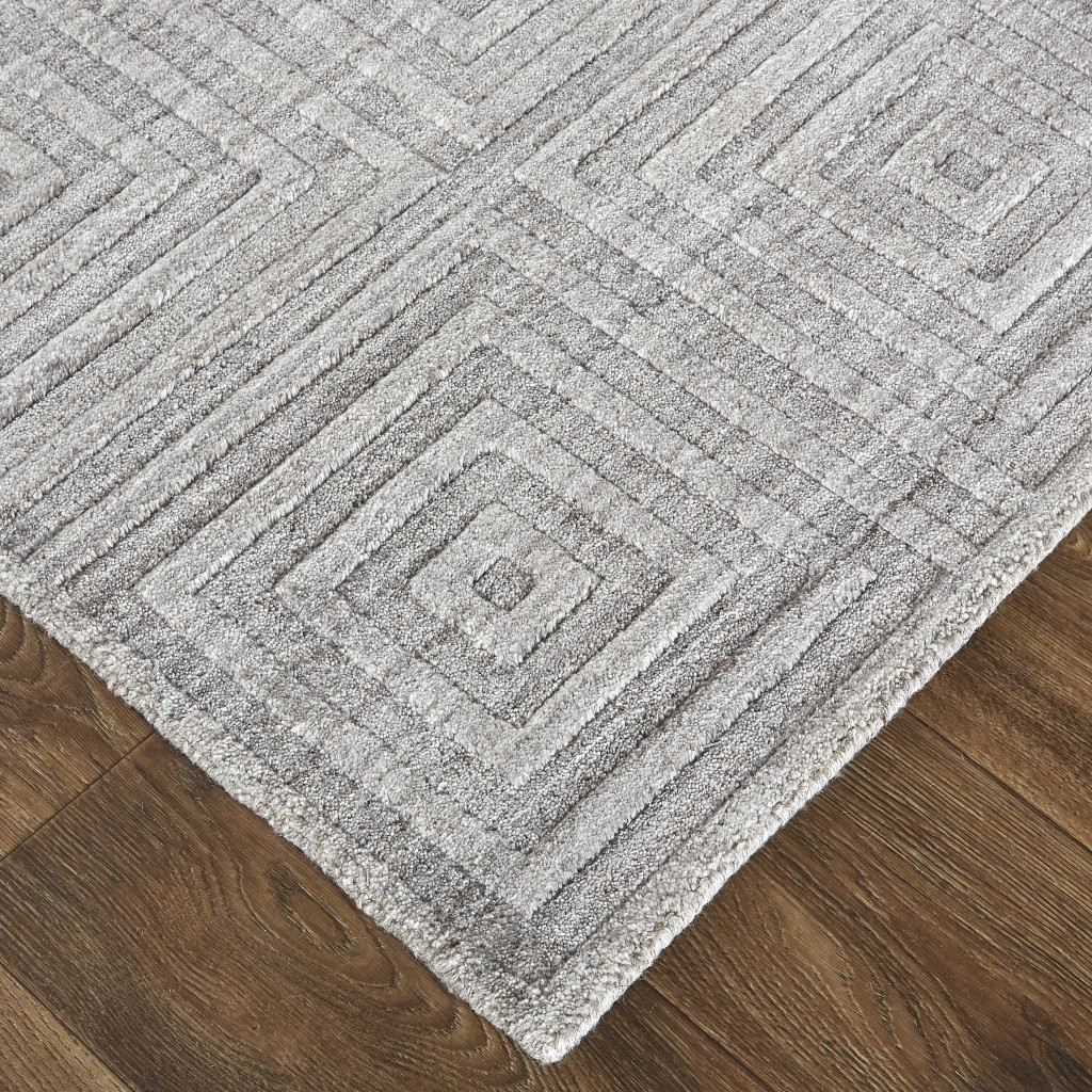 5 X 8 gray And Silver Striped Hand Woven Area Rug