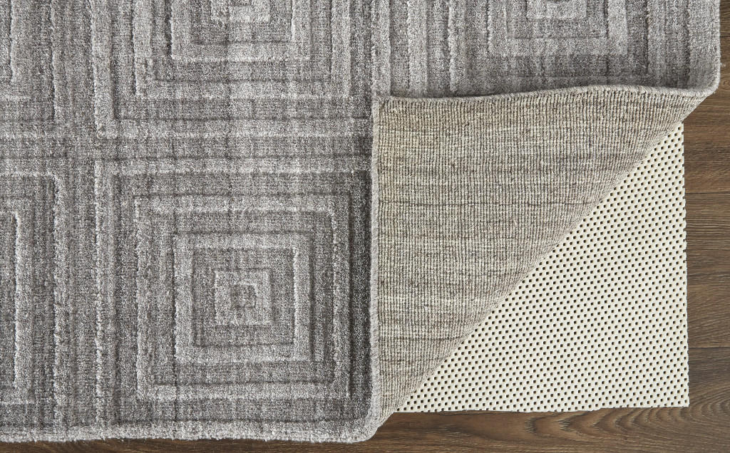 5 X 8 gray And Silver Striped Hand Woven Area Rug