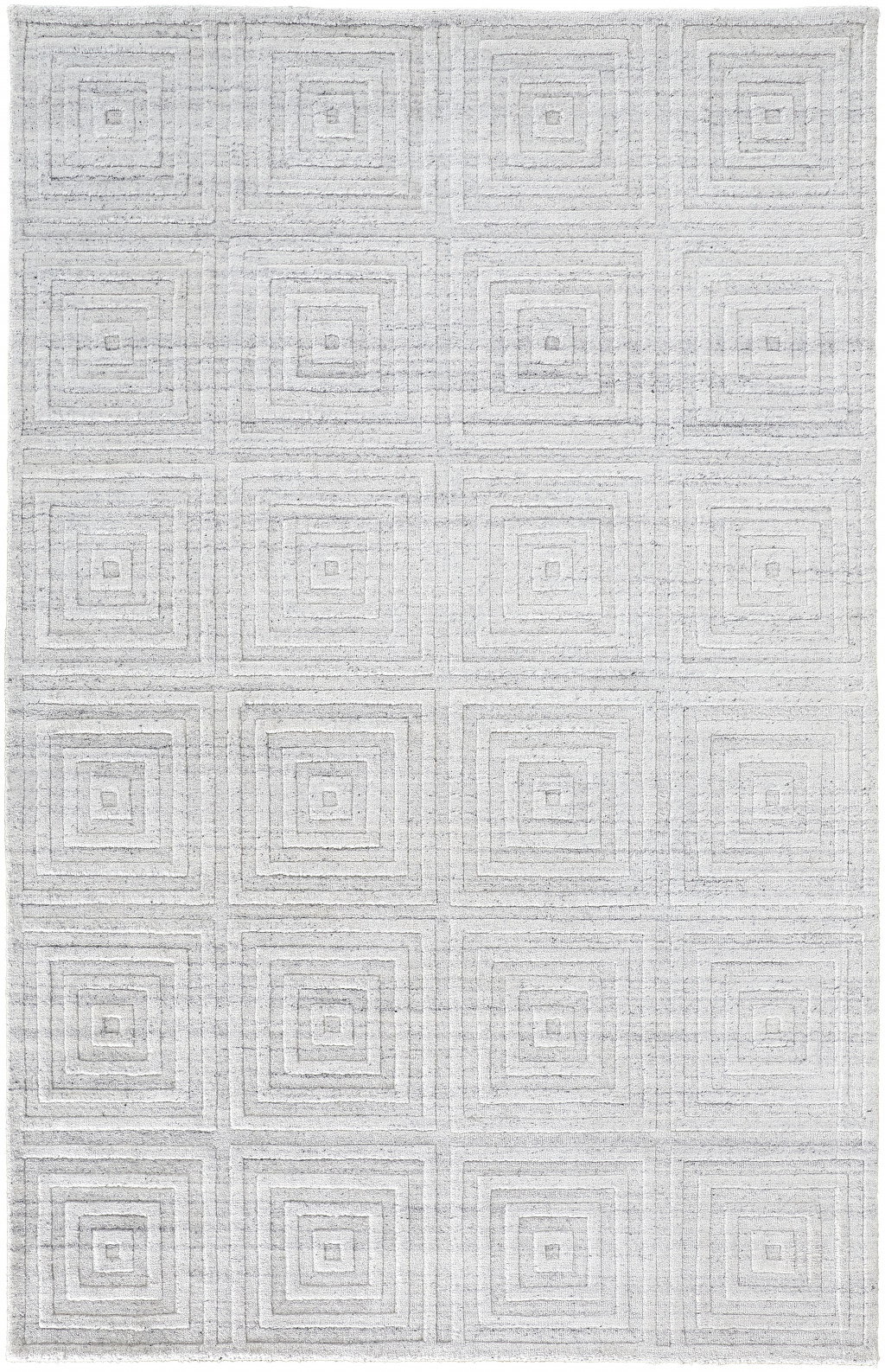5 X 8 White And Silver Striped Hand Woven Area Rug
