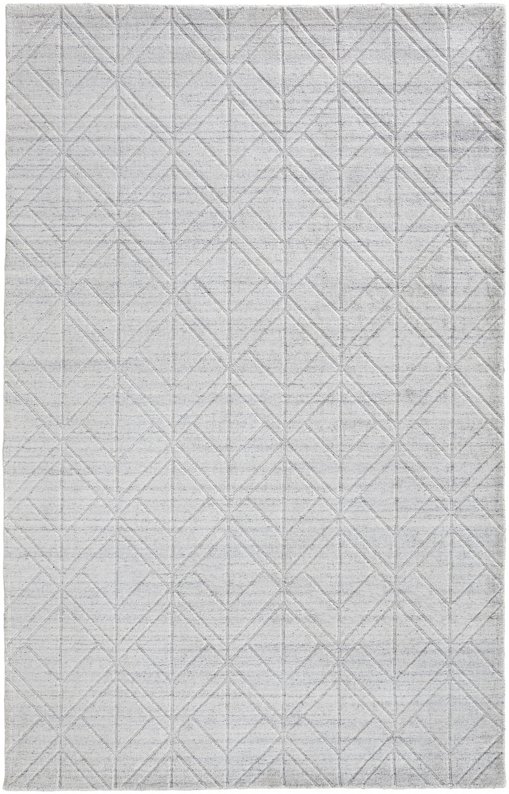 5' X 8' White And Silver Striped Hand Woven Area Rug-514778-1