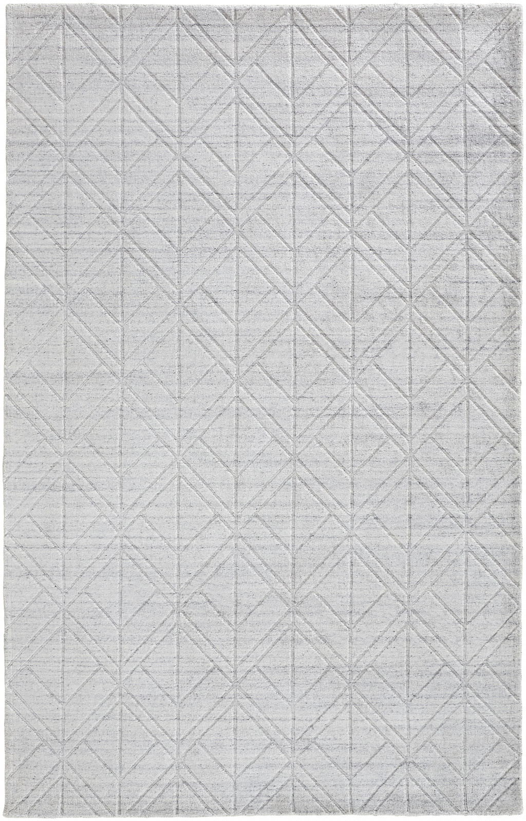 2 X 3 White And Silver Striped Hand Woven Area Rug
