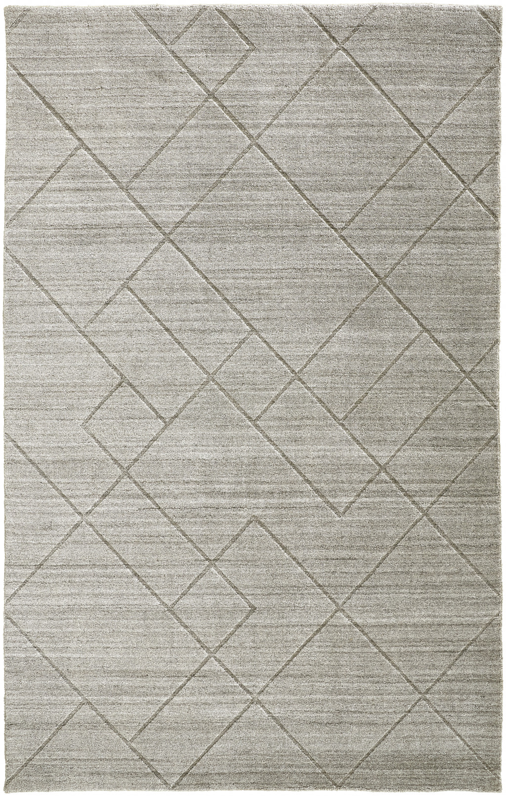4 X 6 Ivory And Silver Striped Hand Woven Area Rug