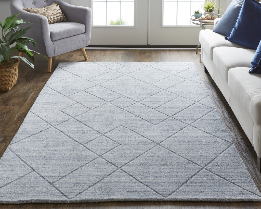 4 X 6 Ivory And Silver Striped Hand Woven Area Rug