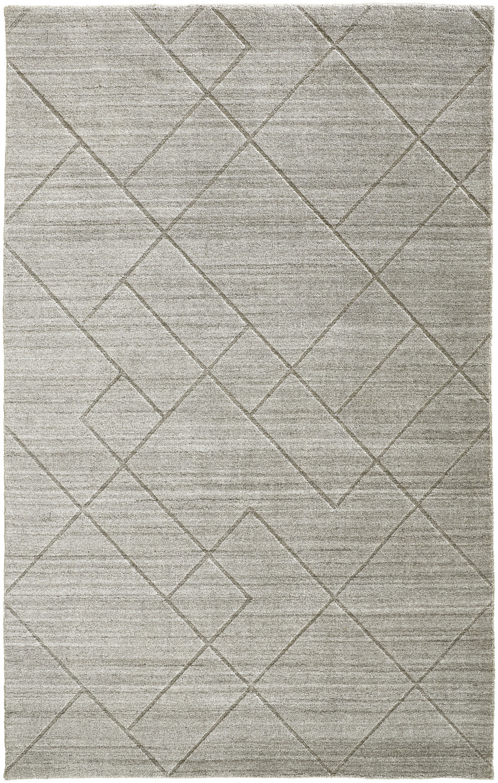 5' X 8' Ivory And Silver Striped Hand Woven Area Rug-514785-1