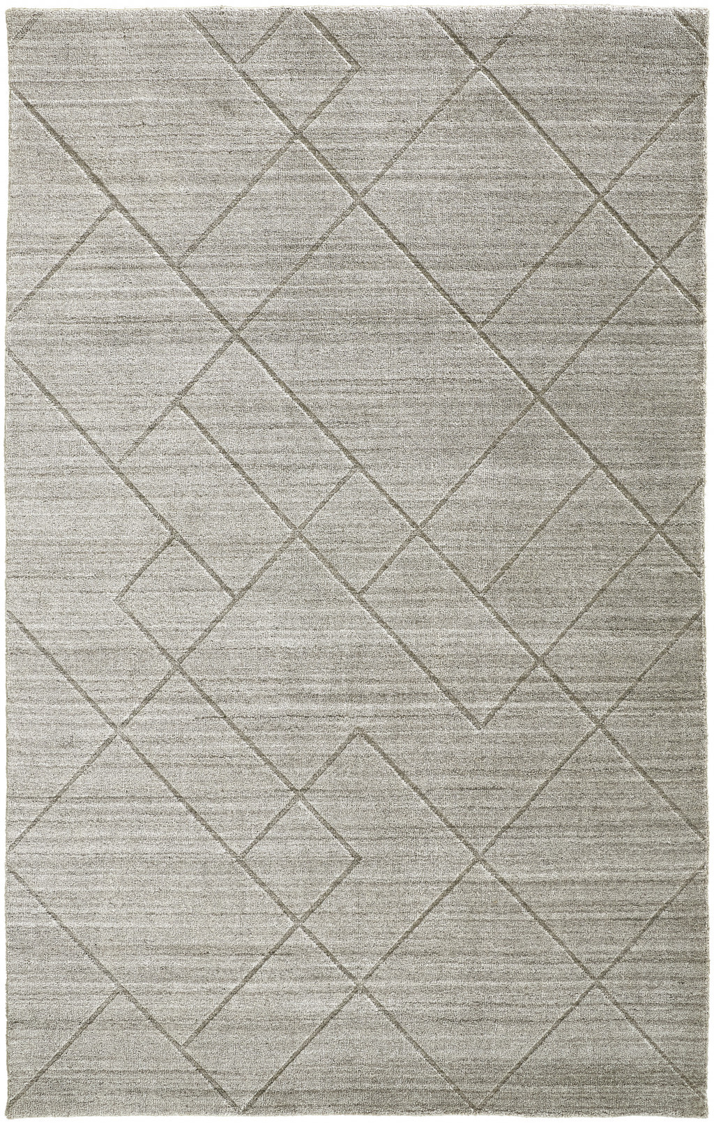 2 X 3 Ivory And Silver Striped Hand Woven Area Rug