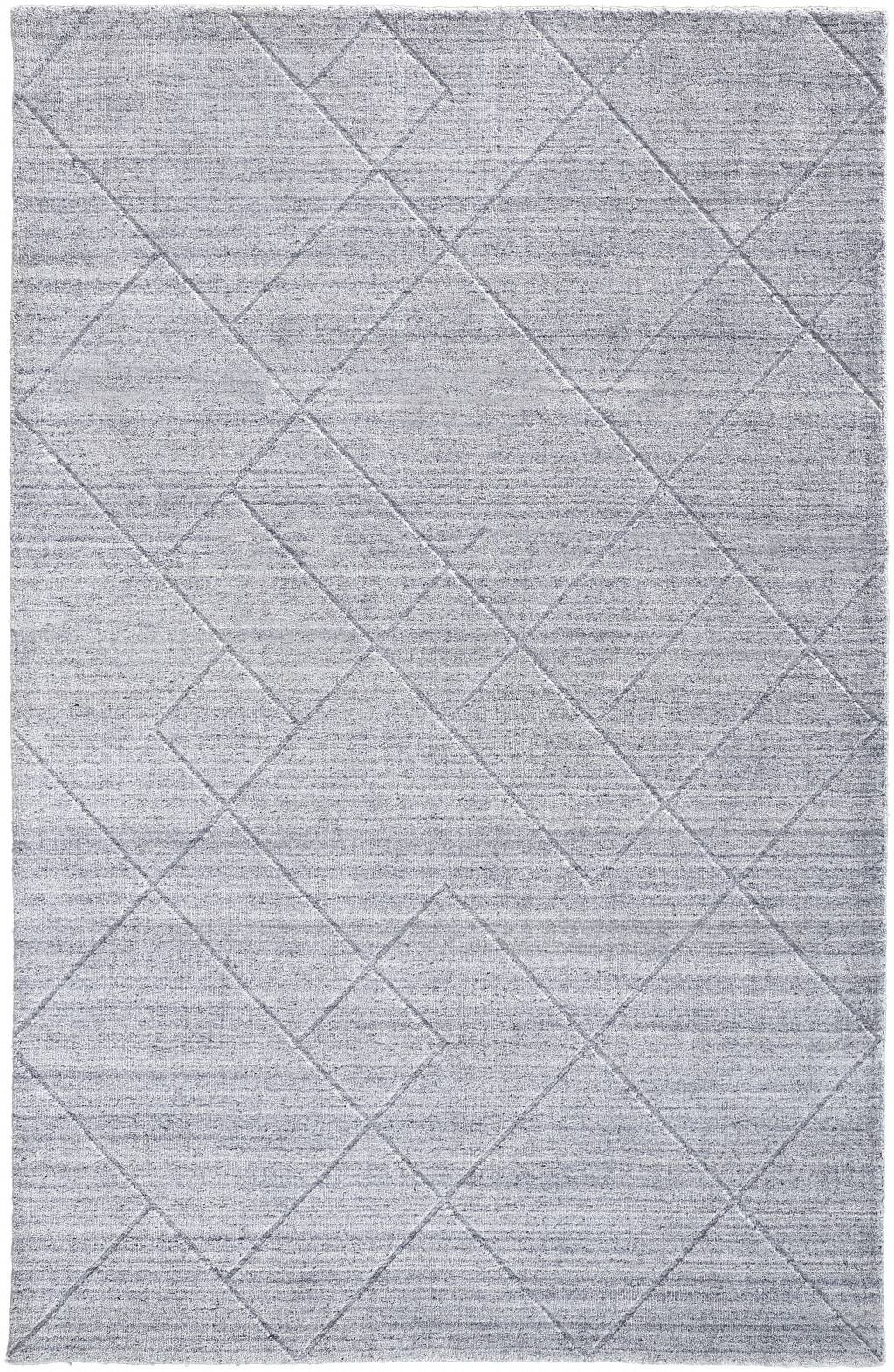 9' X 12' Gray And Silver Striped Hand Woven Area Rug-514794-1
