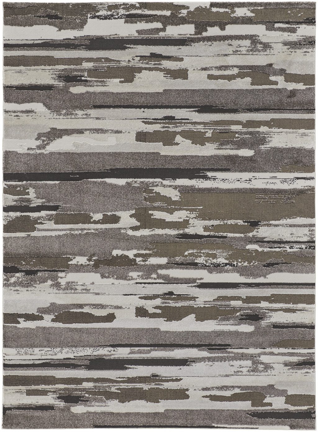 5" X 8" Gray and Ivory Abstract Power Loom Distressed Area Rug