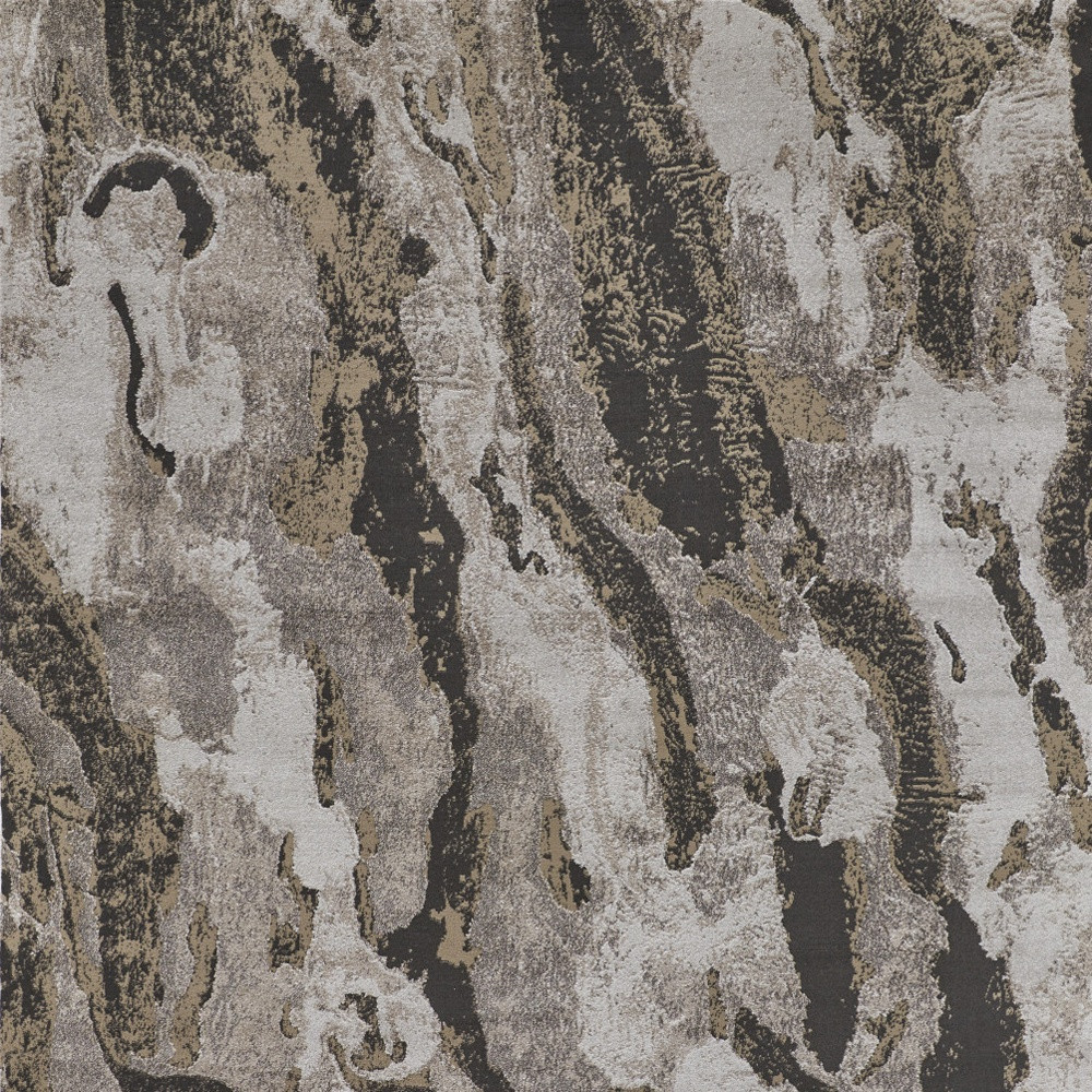 5" X 8" Brown and Ivory Abstract Power Loom Distressed Area Rug