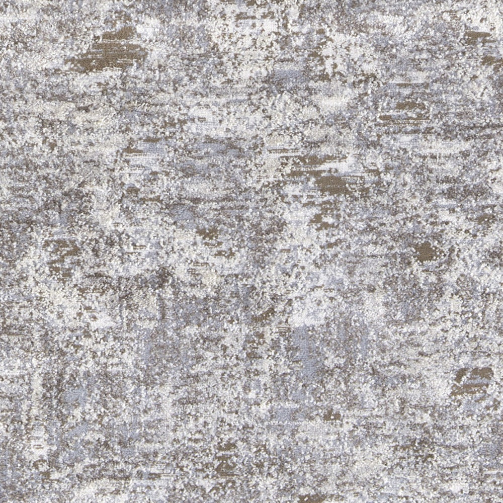 8" Runner Gray and Ivory Abstract Power Loom Distressed Runner Rug