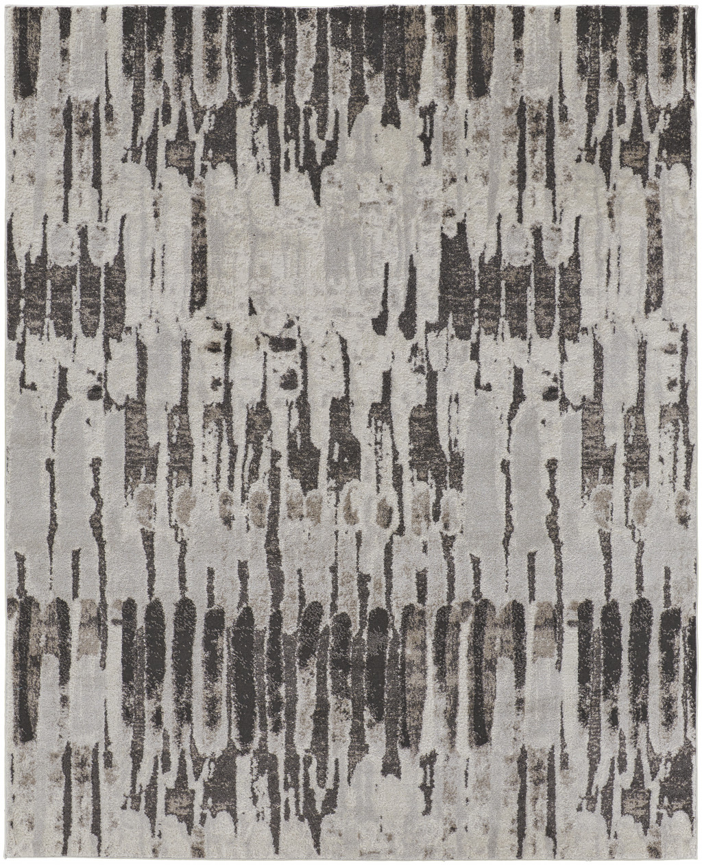 4 X 6 Ivory Brown And gray Abstract Power Loom Stain Resistant Area Rug