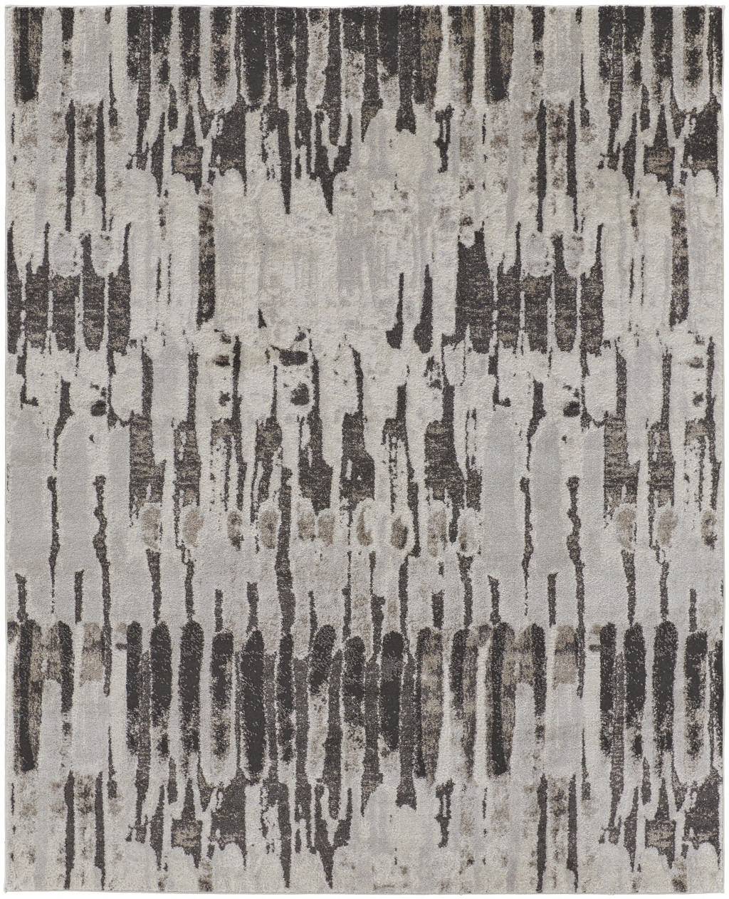 5' X 8' Ivory Brown And Gray Abstract Power Loom Stain Resistant Area Rug-514948-1