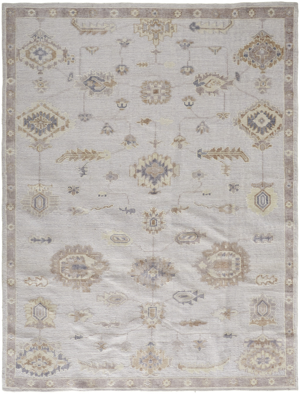5' X 8' Ivory And Orange Floral Hand Knotted Stain Resistant Area Rug-514971-1