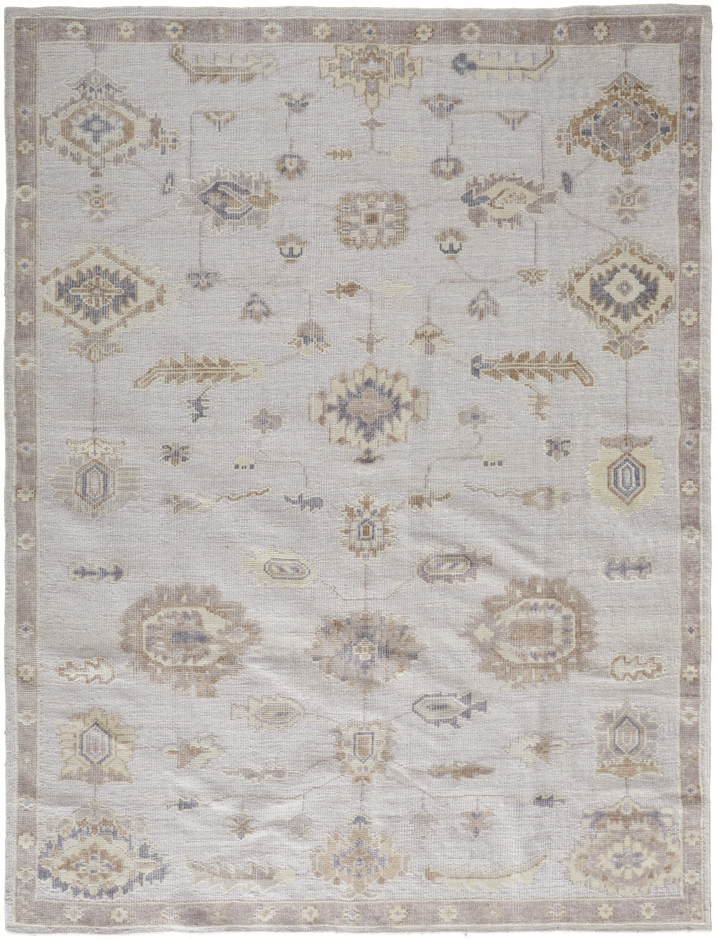 2' X 3' Ivory And Orange Floral Hand Knotted Stain Resistant Area Rug-514976-1