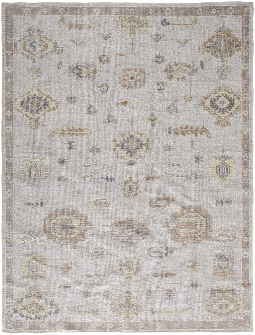 2 X 3 Ivory And Orange Floral Hand Knotted Stain Resistant Area Rug