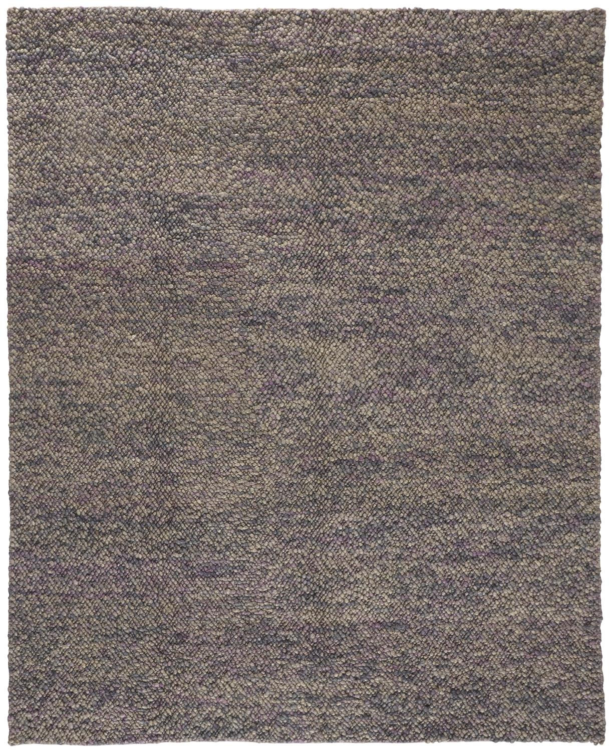 10' X 13' Purple Taupe And Gray Wool Hand Woven Distressed Stain Resistant Area Rug-515021-1