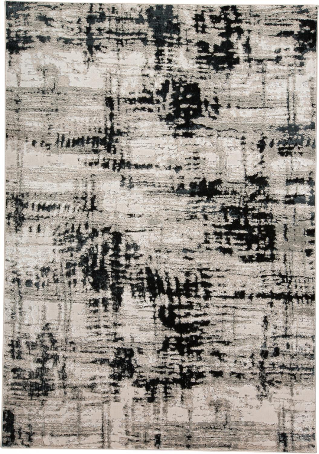 10' X 13' Black White And Gray Stain Resistant Area Rug-515024-1