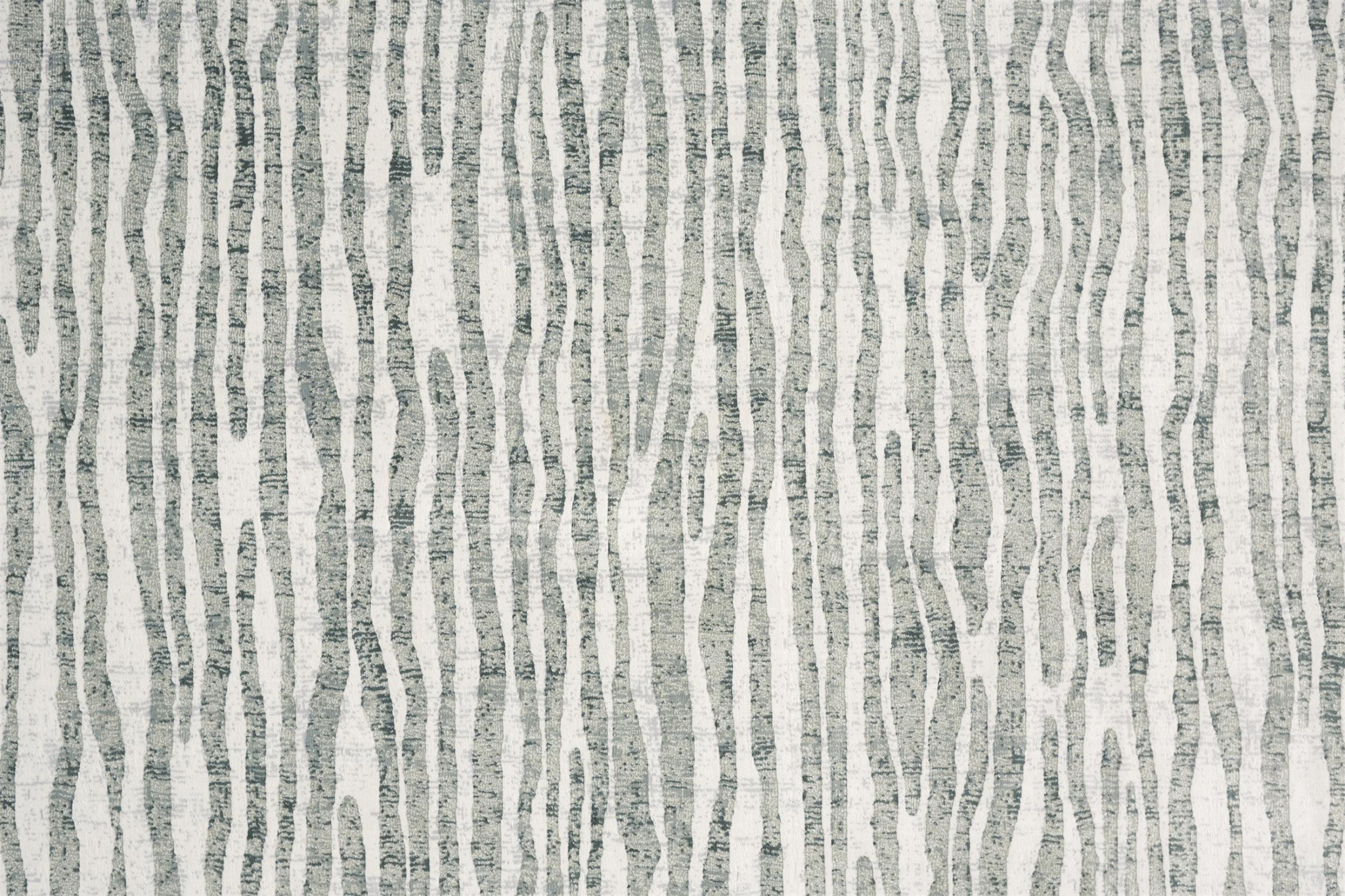 10" X 13" Gray Green And Ivory Striped Distressed Stain Resistant Area Rug