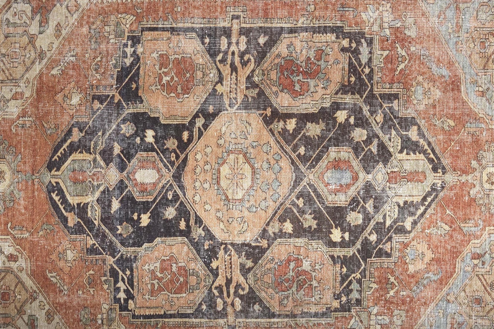 4" X 6" Orange Brown And Taupe Abstract Area Rug