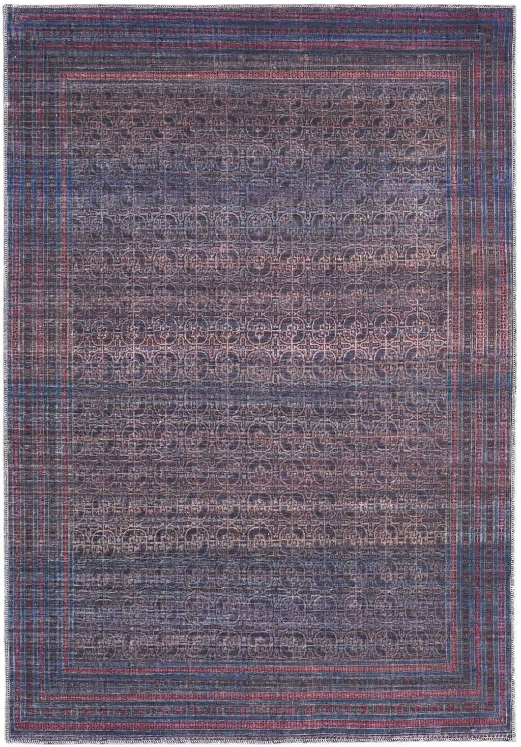 9' X 12' Blue Pink And Purple Floral Power Loom Area Rug-515213-1