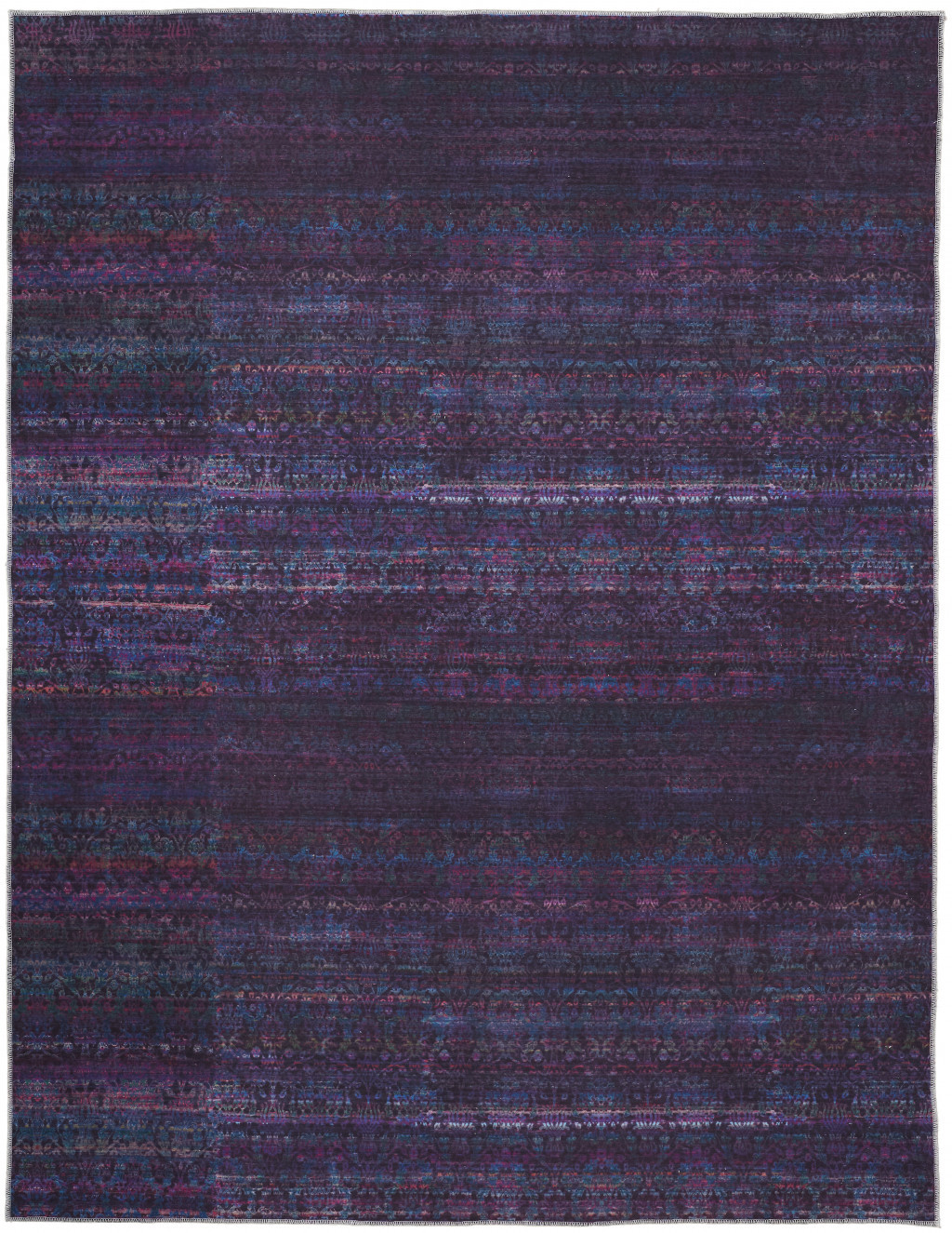 4' X 6' Blue And Purple Striped Power Loom Area Rug-515231-1