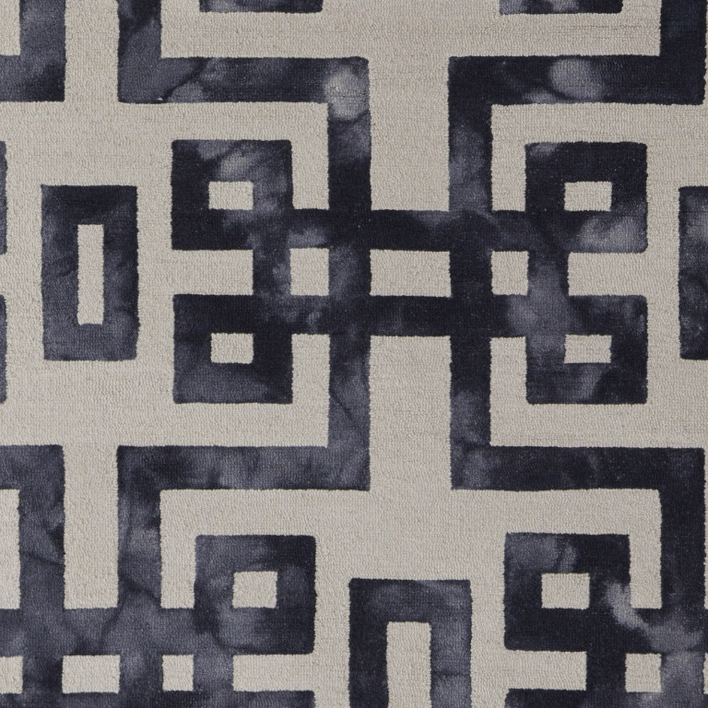5" X 8" Ivory And Black Wool Tufted Handmade Area Rug