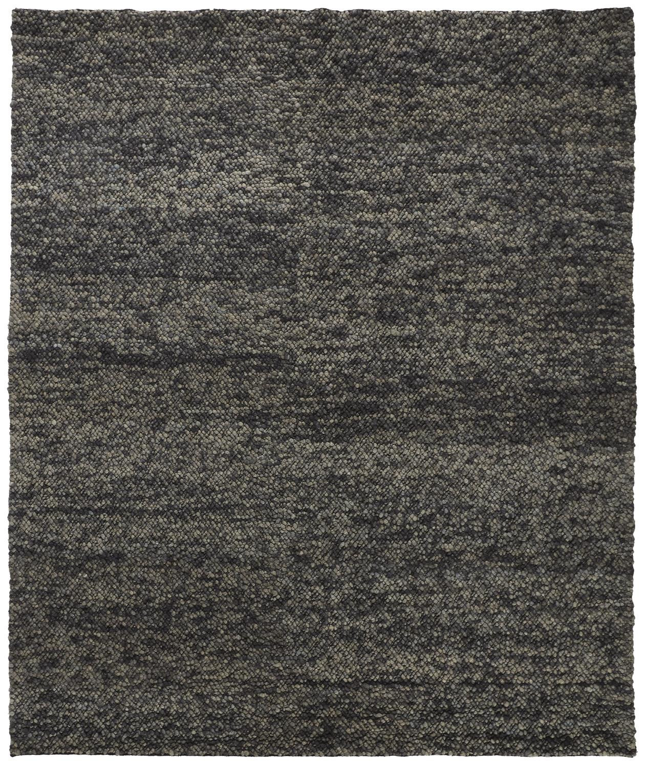 5 X 8 gray Taupe And Black Wool Hand Woven Stain Resistant Area Rug
