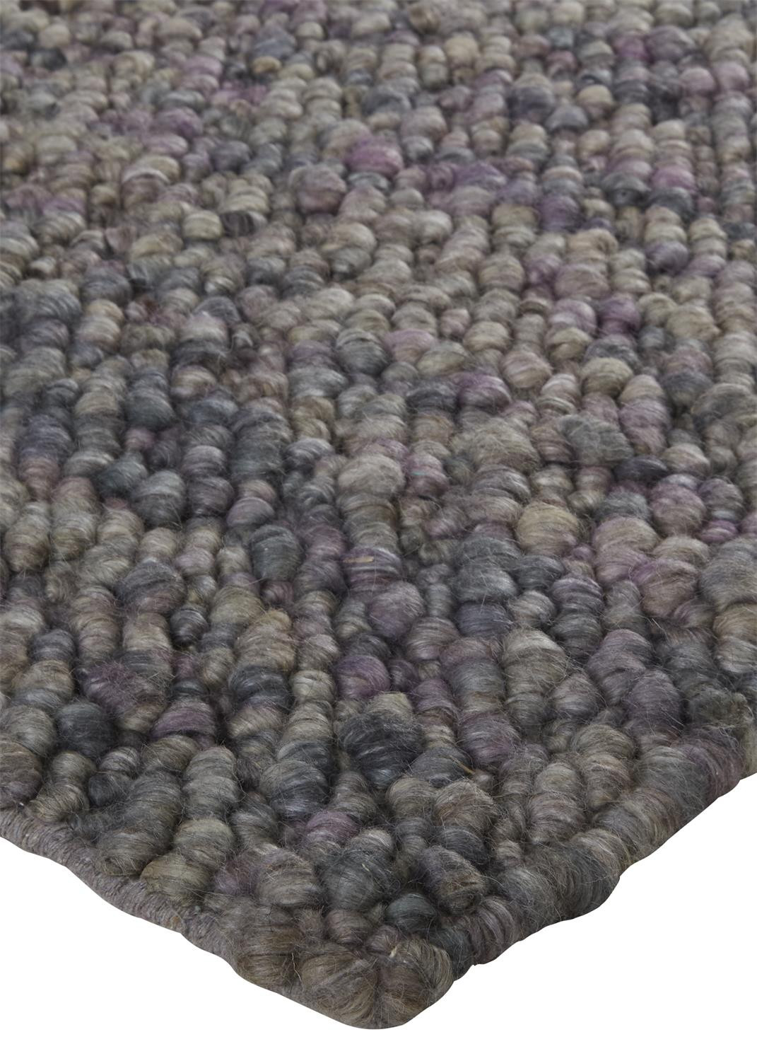 4' X 6' Purple Taupe And Gray Wool Hand Woven Distressed Stain Resistant Area Rug-515284-5