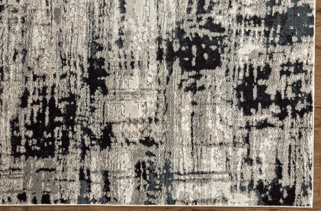 8" X 10" Black White And Gray Area Rug