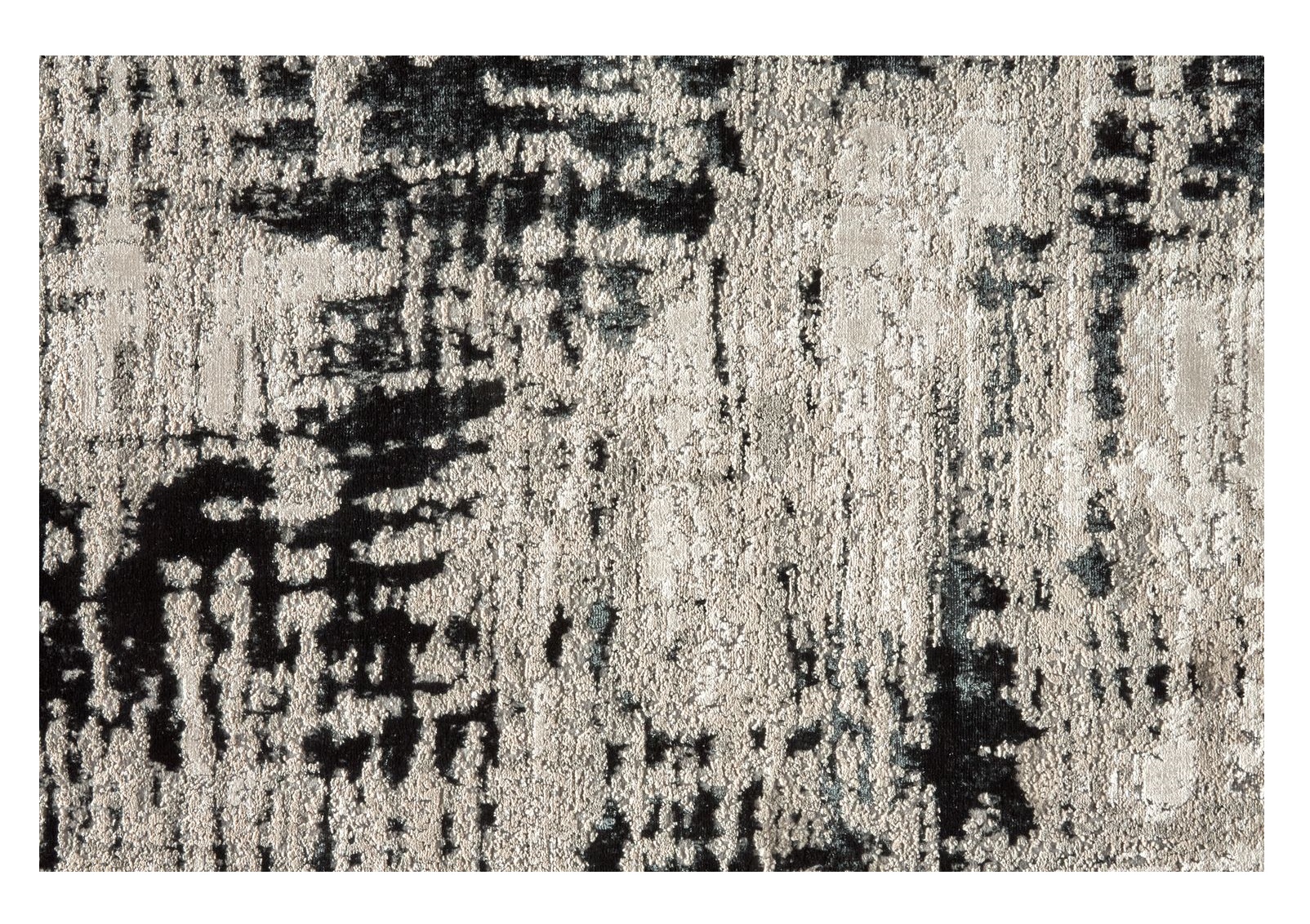 2" X 3" Black White And Gray Stain Resistant Area Rug