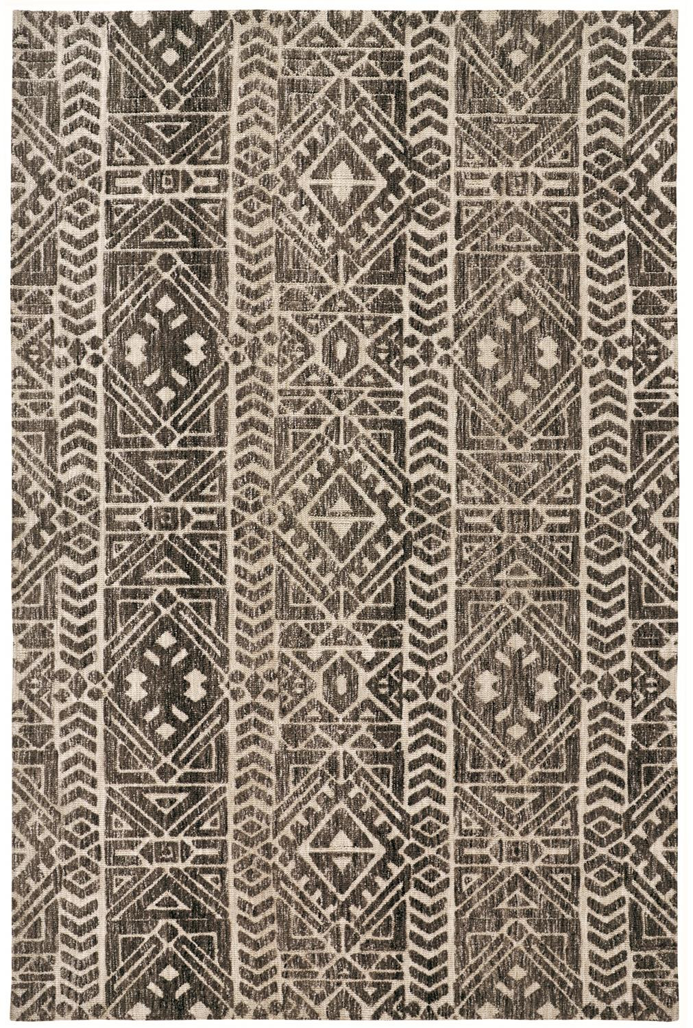4 X 6 Brown Taupe And Ivory Striped Stain Resistant Area Rug